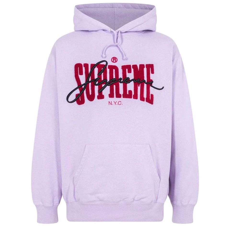 White Supreme Chenille Hoodie | Supreme 105GL